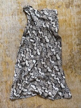 Snake Print Midi Skirt - Black & Cream